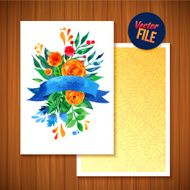 Beautiful Floral Greeting Card Bright illustration N14
