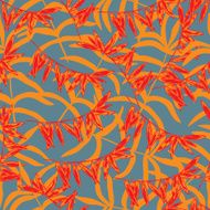 Seamless exotic background with tropical leaves