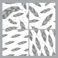 Set of feather pattern
