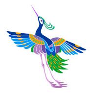 Ethnic abstract pattern magic birds in the Japanese style