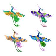 Ethnic abstract pattern magic birds in the Japanese style N3