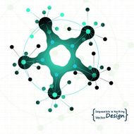 Molecule in a circle Abstract background