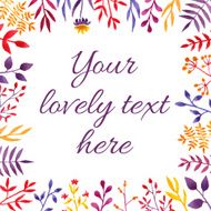 Vector watercolor floral frame Great for wedding cards and invitations N2