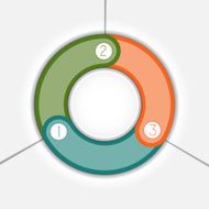 Infographic multi-coloured ring three positions