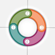 Infographic multi-coloured ring four positions