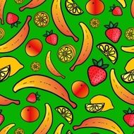 Seamless pattern with colorful fruit