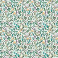 Forest seamless pattern mushrooms berries and leaves Vector illustration N2