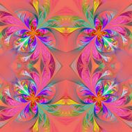 Symmetric multicolored fractal tracery Collection - frosty pattern