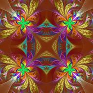 Symmetric multicolored fractal tracery Collection - frosty patt N3