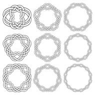 Nine circular decorative elements with stripes braiding for design N5