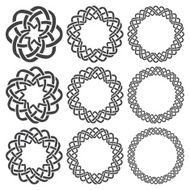 Nine circular decorative elements with stripes braiding for design N6