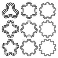 Nine circular decorative elements with stripes braiding for design N7