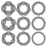 Nine circular decorative elements with stripes braiding N27