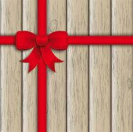Red Ribbon Ash Wooden Background