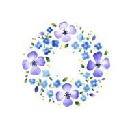 Watercolor floral decorative element N2