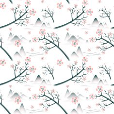 elegant cherry blossom seamless pattern background N2