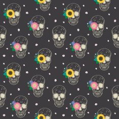 special seamless pattern with skull and flowers N4