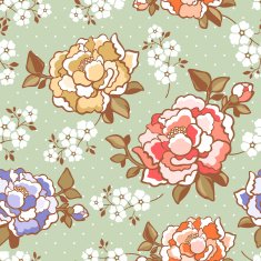 elegant peony seamless floral pattern background N3