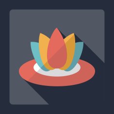 Flat modern design with shadow lotus flower N3