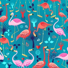 beautiful pattern lovers flamingos