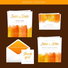 Wedding collection with watercolor