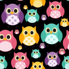 Owl Seamless Pattern Background Vector Illustration N4