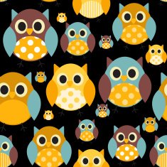 Owl Seamless Pattern Background Vector Illustration N5