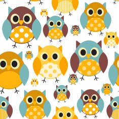 Owl Seamless Pattern Background Vector Illustration N6