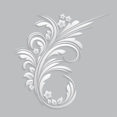 Flowers and floral elements cut from paper N5