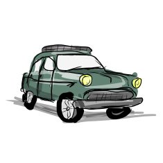 Retro car sketch for your design N3