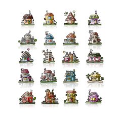 Set of houses sketch for your design N6
