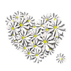 Colorful floral heart for your design N2
