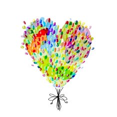 Holiday balloons heart shape for your design N6