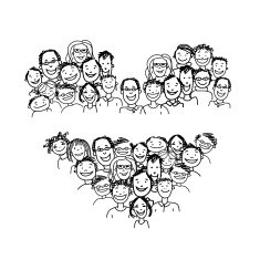 Happy peoples heart shape for your design N2