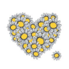 Colorful floral heart for your design N4