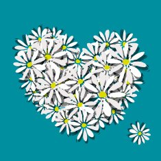 Colorful floral heart for your design N5