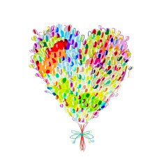 Holiday balloons heart shape for your design N8