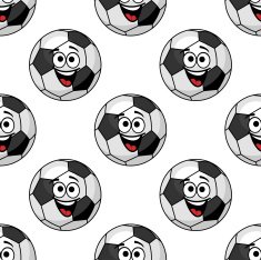 Cartoon football balls seamless pattern