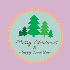 Merry Christmas and Happy New Year greeting card with