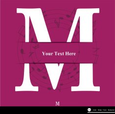 Letter M vector alphabet inserted into the paper cut ABC N2