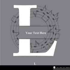 Letter L vector alphabet inserted into the paper cut ABC N2