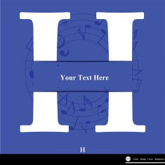 Letter H vector alphabet inserted into the paper cut ABC N2