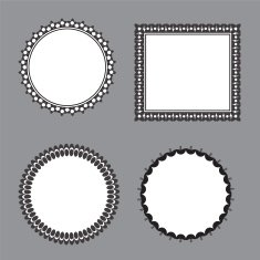 black and white flower frame