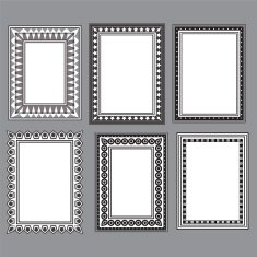 black and white designed frames