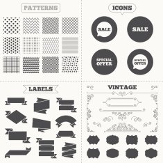 Sale icons Special offer speech bubbles symbols N9