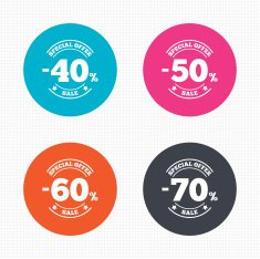 Sale discount icons Special offer price signs N19