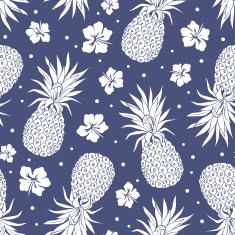 Vector Vintage pineapple seamless pattern N8