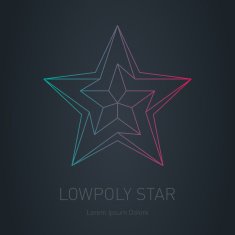 Star logo Low poly impossible figure Vector Lowpoly logotype N2
