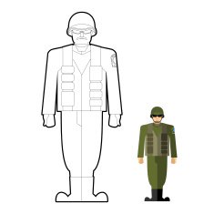 Soldiers coloring book Military clothing helmet and body armor N2
