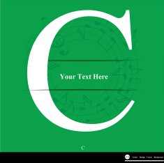 Letter C vector alphabet inserted into the paper cut ABC N2